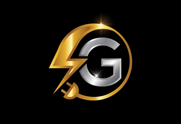 电气标志与字母G，电力标志，电力能源标志，图标矢量设计图片下载