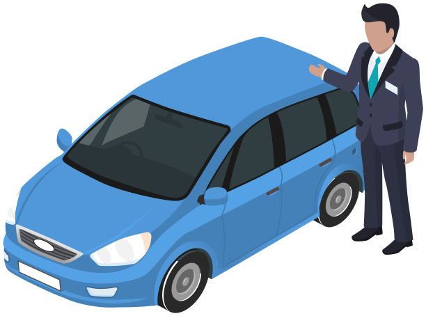 销售新车。卖方在汽车陈列室展示汽车。买，卖，租汽车图片下载