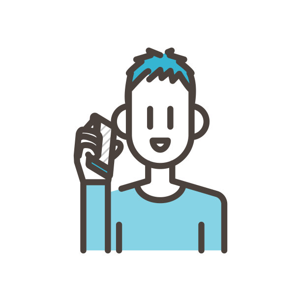 男孩用智能手机打电话【矢量图】图片下载