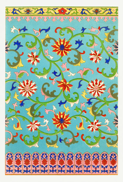 中国花卉图案。图片下载