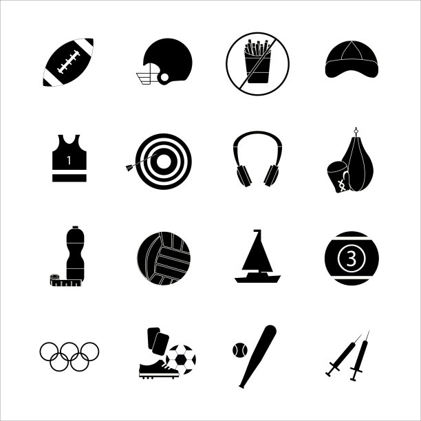 一组简单的体育图标图片下载