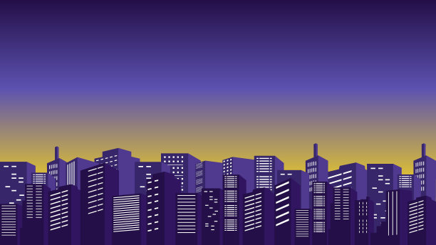 城市轮廓美，高层建筑和公寓全景图片下载