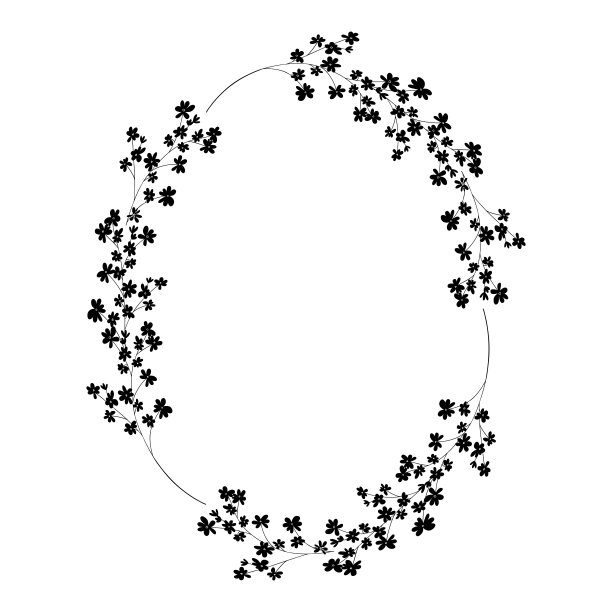 手绘精致的花框，粉色小花的花环图片下载