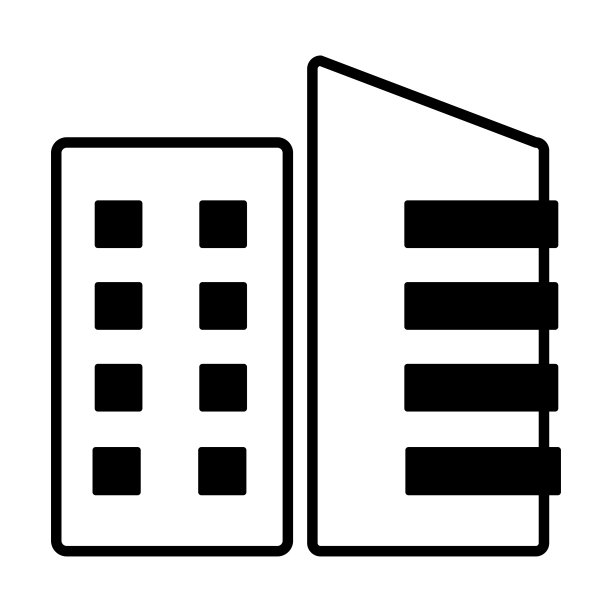 建筑图标，城市矢量，酒店插图图片下载