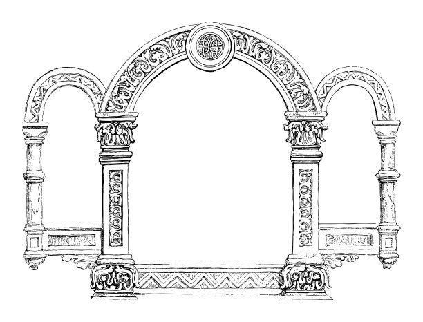 装饰框架旗帜-复古雕刻插图图片下载