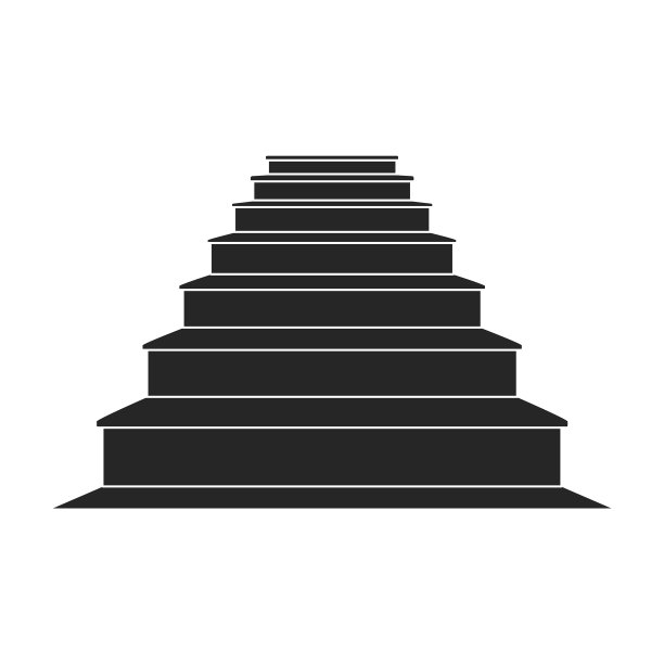 楼梯图标黑色的标志孤立在白色上图片下载