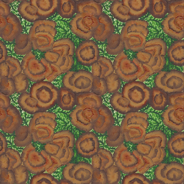 棕色和绿色水彩抽象背景。苔藓和地衣无缝排列。自然的圆形在无尽的背景。彩色的壁纸。苔藓纹理为您设计。图片下载