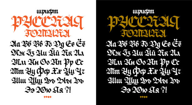 俄罗斯哥特式字体。铭文是俄文。新俄罗斯现代哥特式。所有的信都是用笔手写的。中世纪古欧洲风格。所有信件都分开存放。图片下载