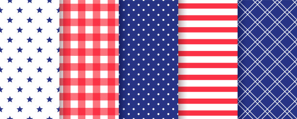 7月4日背景。美式无缝花纹。矢量插图。图片下载