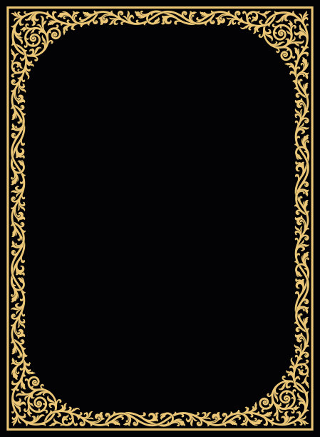长方形复古花卉框架与复古装饰模式在古董巴洛克风格图片下载