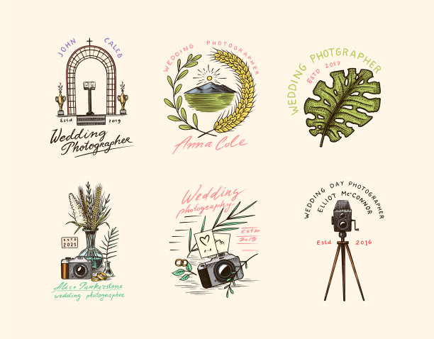 婚礼摄影师徽章或标志照片相机图片下载