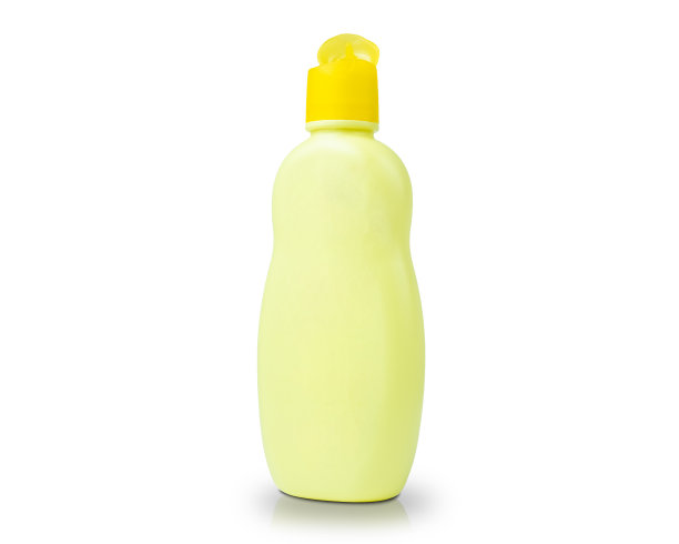 黄色化妆品包装瓶孤立在白色背景图片下载