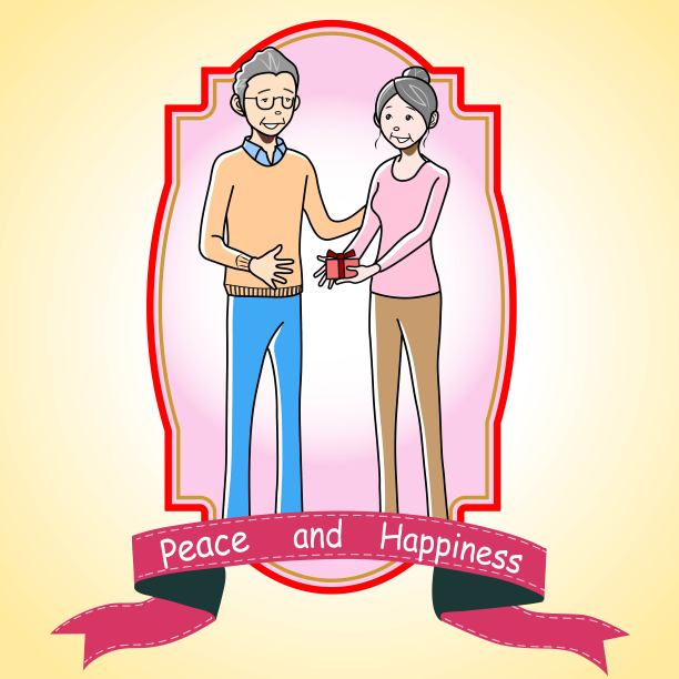 老夫妇互赠礼物图片下载
