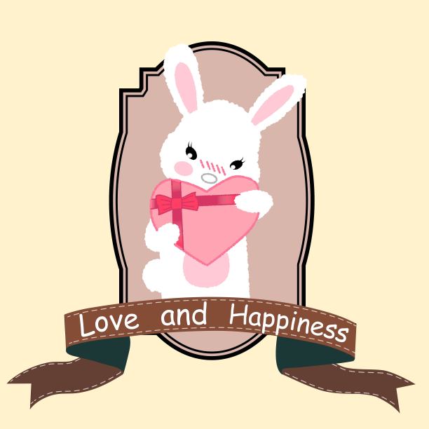 兔子赠送礼物的剪贴画图片下载