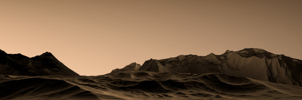 浮雕山橙色景观未来极简主义。3 d渲染。图片下载