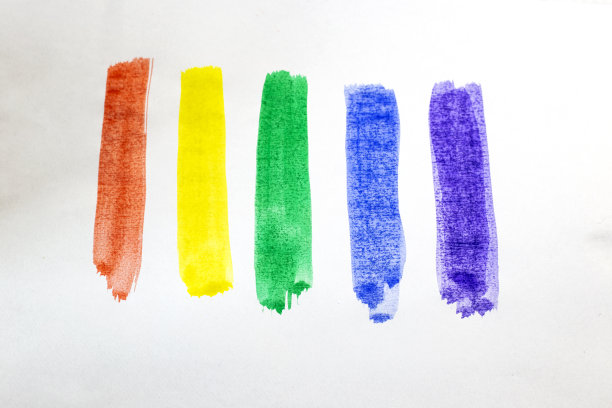 彩色水彩画在白纸上的线条图片下载