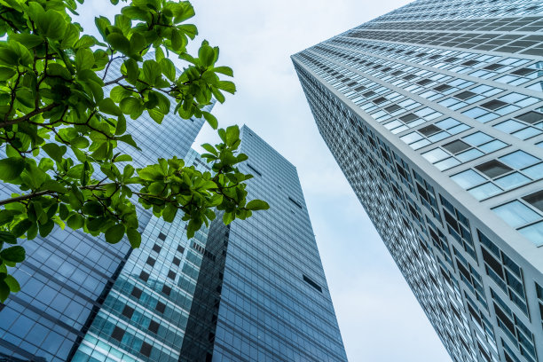 绿色的现代办公楼图片下载