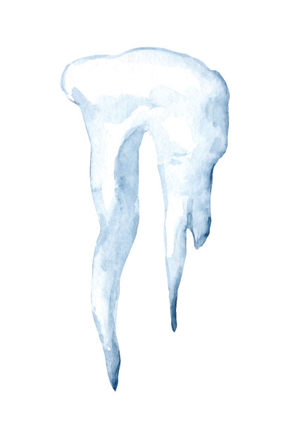 冰柱。水彩冬季插图图片下载