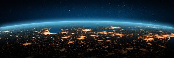 五大湖，美国城市的灯光图片下载