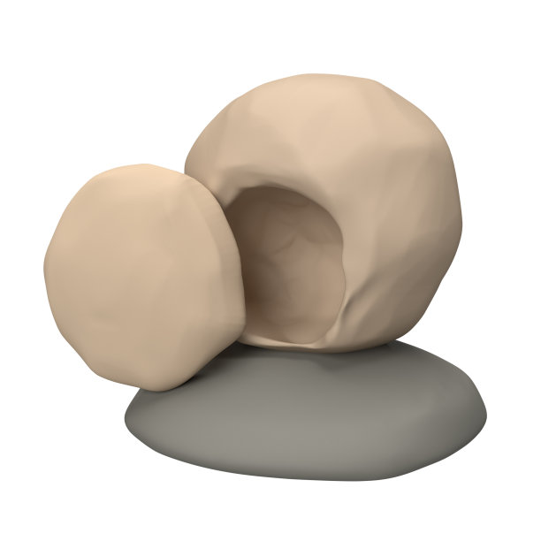 他复活了。复活节复活3d图标插图。洞口有大石头的洞穴。耶稣空墓。经文。隔离透明PNG图片下载