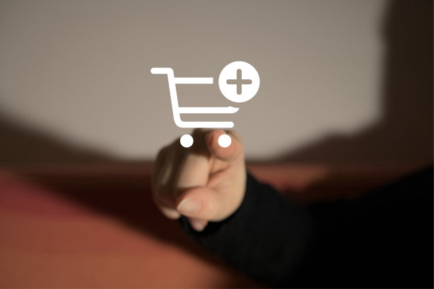 手指触摸图标虚拟购物车图片下载