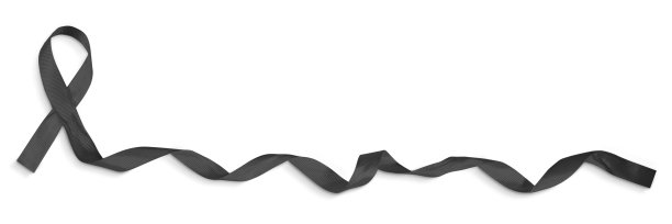 黑丝带，阅读障碍概念隔离在白色背景与裁剪路径图片下载