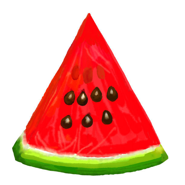 水彩和绘画新鲜西瓜孤立在白色背景。数字绘画水果插图。图片下载