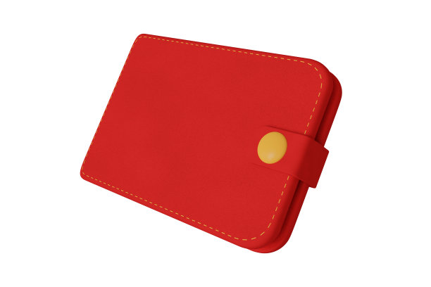 3d红色钱包图标孤立的背景。金融在线支付。卡通风格。三维渲染插图。图片下载