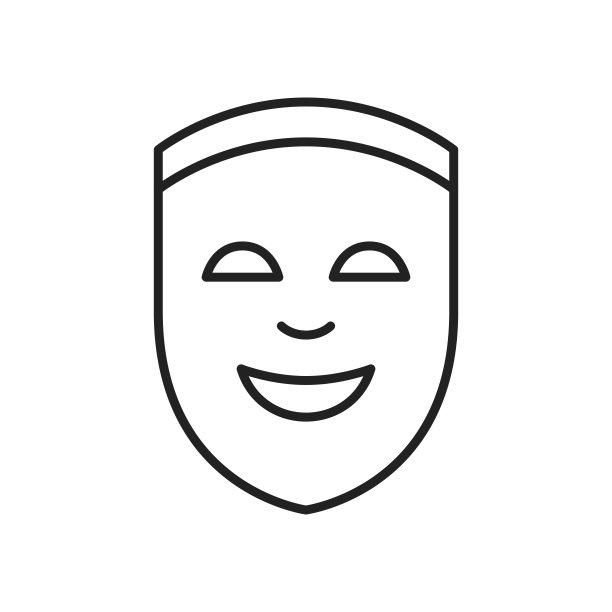 狂欢节面具图标。高质量的黑色矢量插图。图片下载