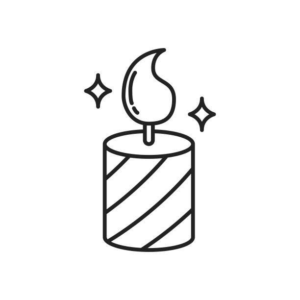 蜡烛图标。高质量的黑色矢量插图。图片下载