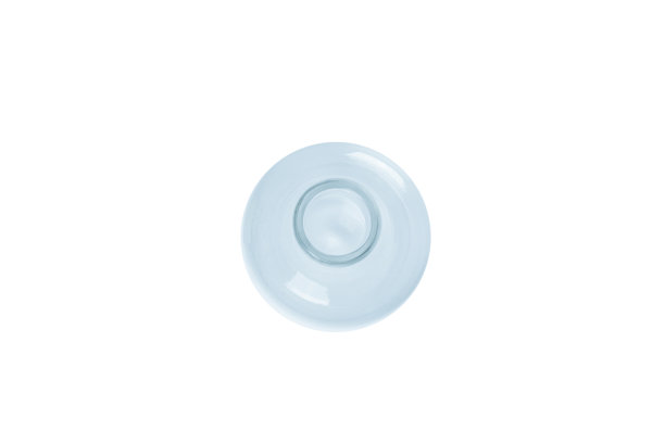 锥形瓶里没有蓝色玻璃。从上面看。孤立。图片下载