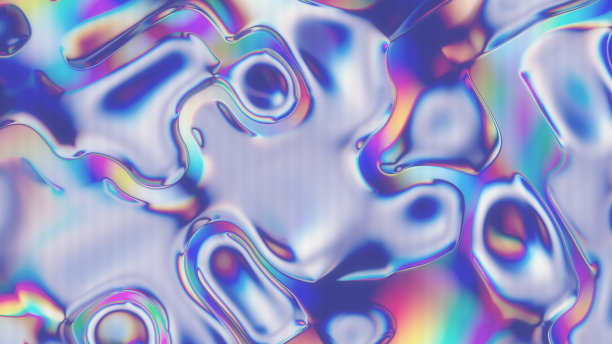 带有LED纹理背景的抽象平滑彩色流体波的特写，用于品牌和产品演示。高品质的细节图片下载