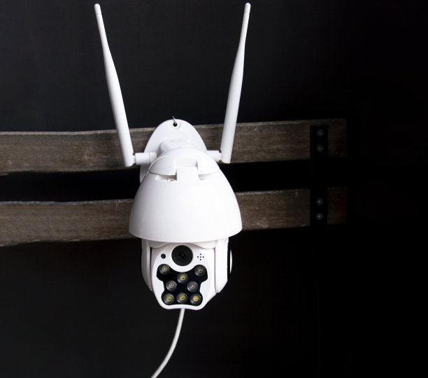 白色IP摄像头，黑底图片下载