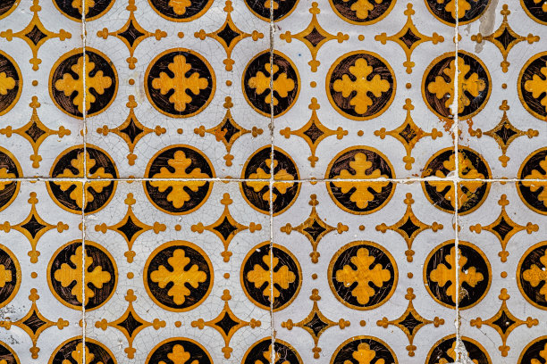 瓷砖装饰，里斯本，葡萄牙。背景和纹理图片下载