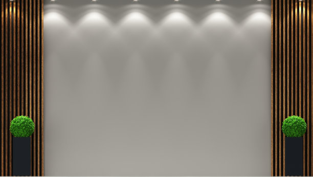 白色的接待墙和装饰板图片下载