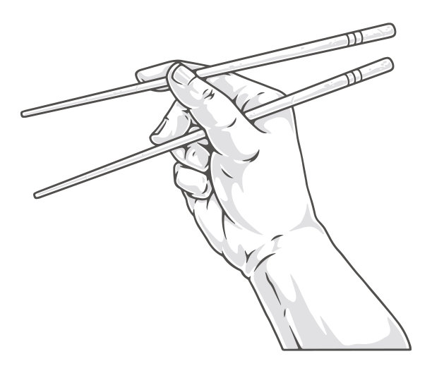 筷子在手单色标签图片下载