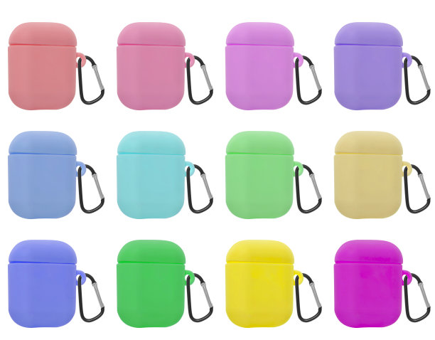 无线耳机硅胶外壳，白色背景绝缘图片下载