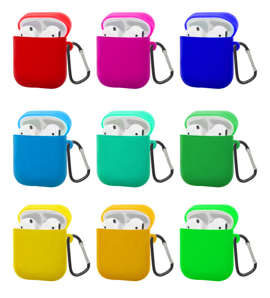 硅胶外壳，无线耳机，白色背景绝缘图片下载