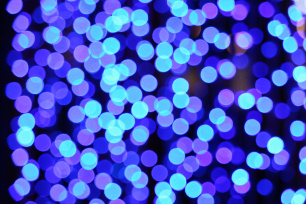 大的水蓝色紫色抽象模糊和散景辉光内部和灯光的夜晚图片下载