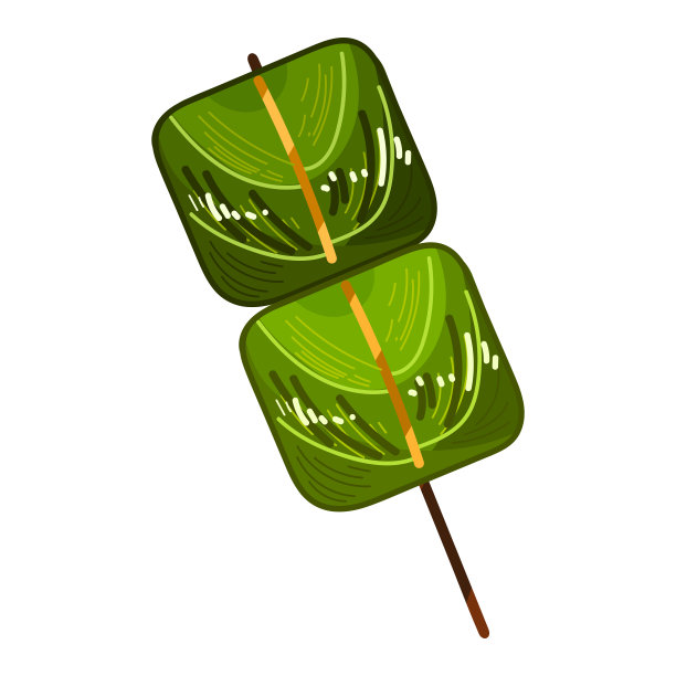 可爱的亚洲烧鸡串打印，设计，贺卡，贴纸，图标矢量插图。图片下载