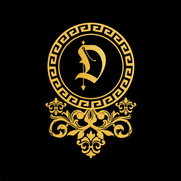 D信皇家奢侈品标志模板矢量艺术餐厅，皇室，精品，咖啡馆，酒店，纹章，珠宝，时尚和其他矢量插图。图片下载