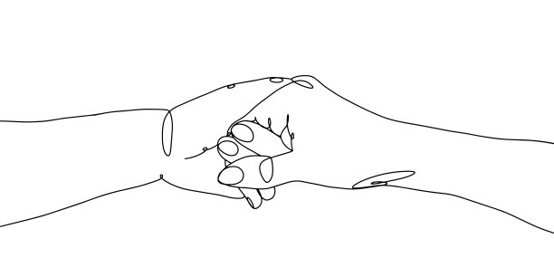 一线艺术与手。握手图片下载