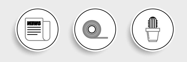 集线仙人掌和多汁锅，新闻和苏格兰图标。向量图片下载