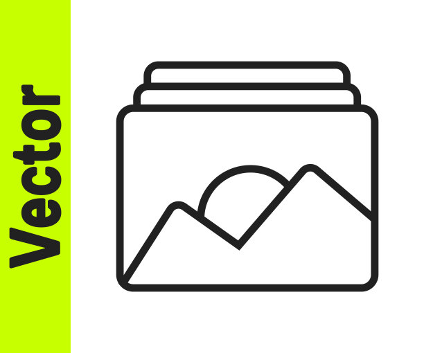 黑线相框图标孤立在白色背景。复古空相框。向量图片下载