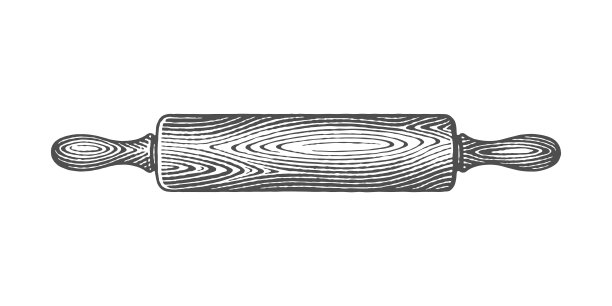 木制擀面杖。图片下载