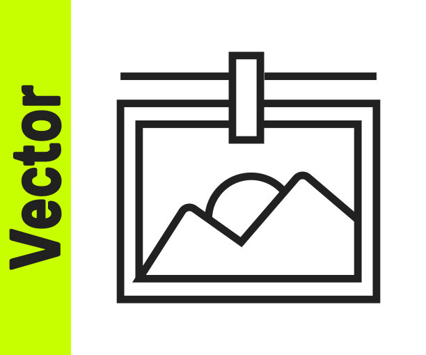 黑线相框图标孤立在白色背景。复古空相框。向量图片下载