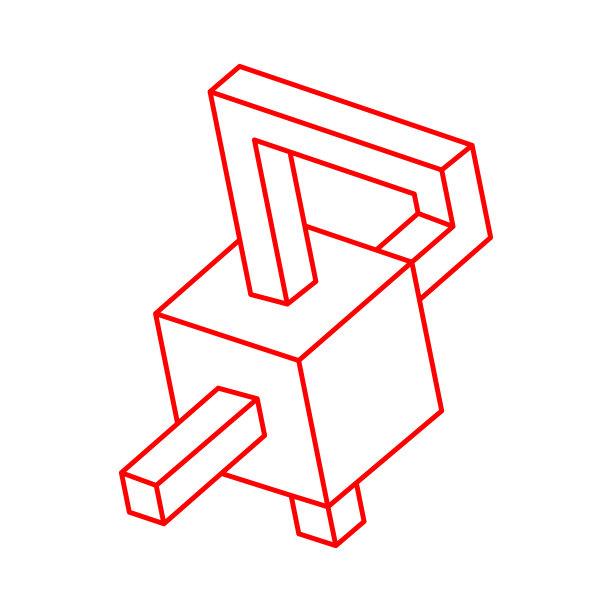 不可能的形状，视错觉图形，矢量。埃舍尔悖论。光学艺术品。几何学。标志。图片下载