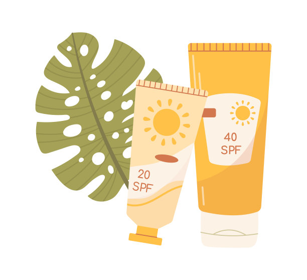 带叶子的防晒霜图片下载