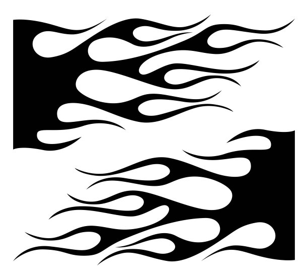 抽象部落火焰纹身模板，赛车乙烯基贴纸和喷枪模板矢量艺术eps 10文件。图片下载