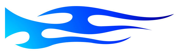 蓝色火焰电动跑车速度贴花乙烯贴纸。赛车部落火火焰矢量艺术图形。图片下载